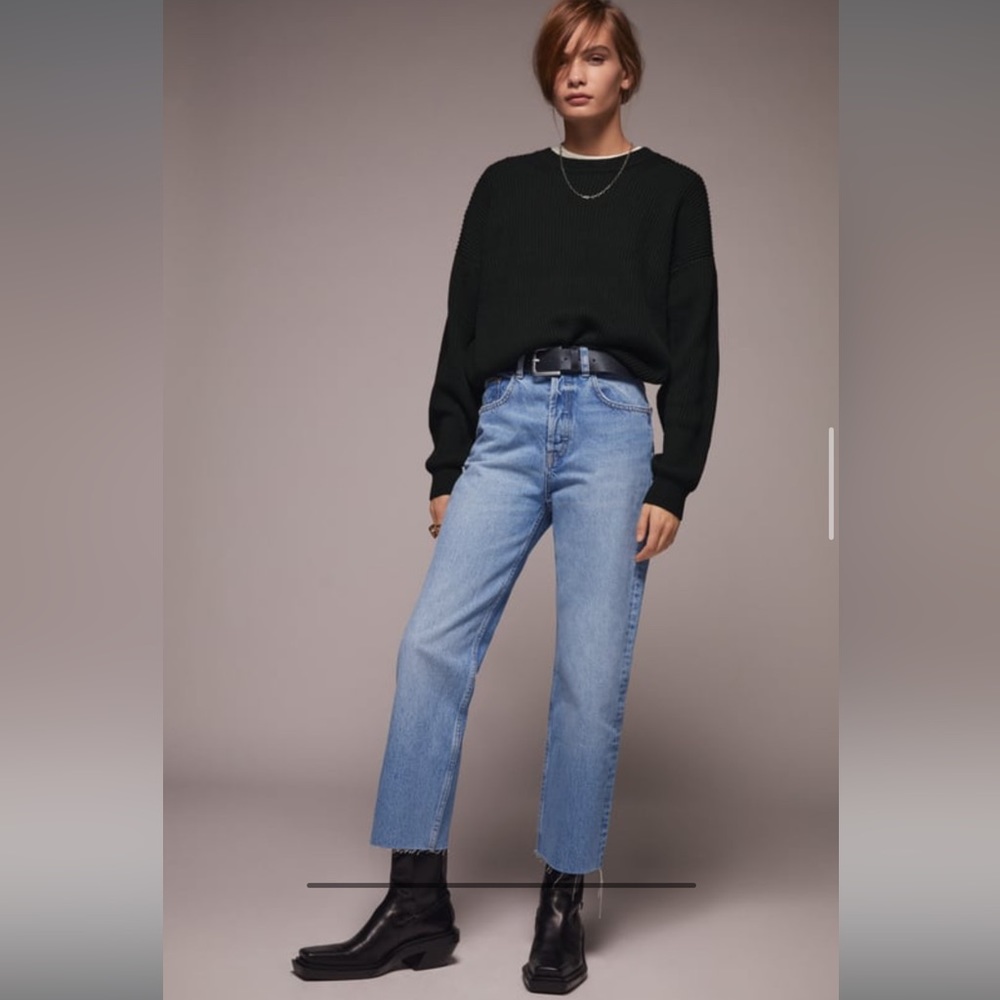 Hi Rise Straight Leg Jeans, Zara 32